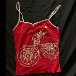 Vintage Motorcycle Spaghetti Strap Shirt